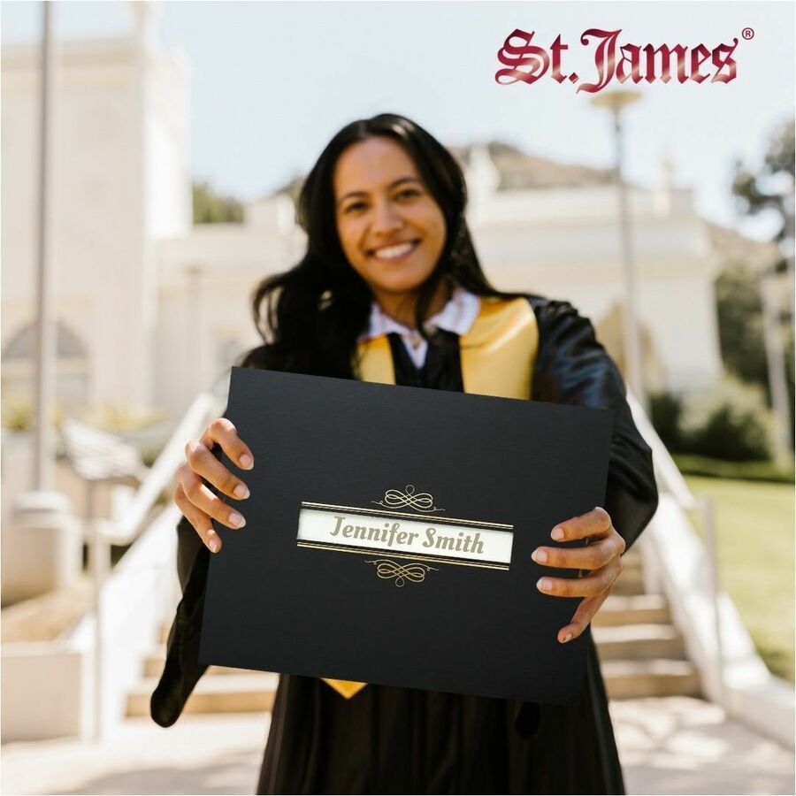 St. James&reg; Certificate Holders with Window, Black Linen, Pack of 5, 83539 - 83539