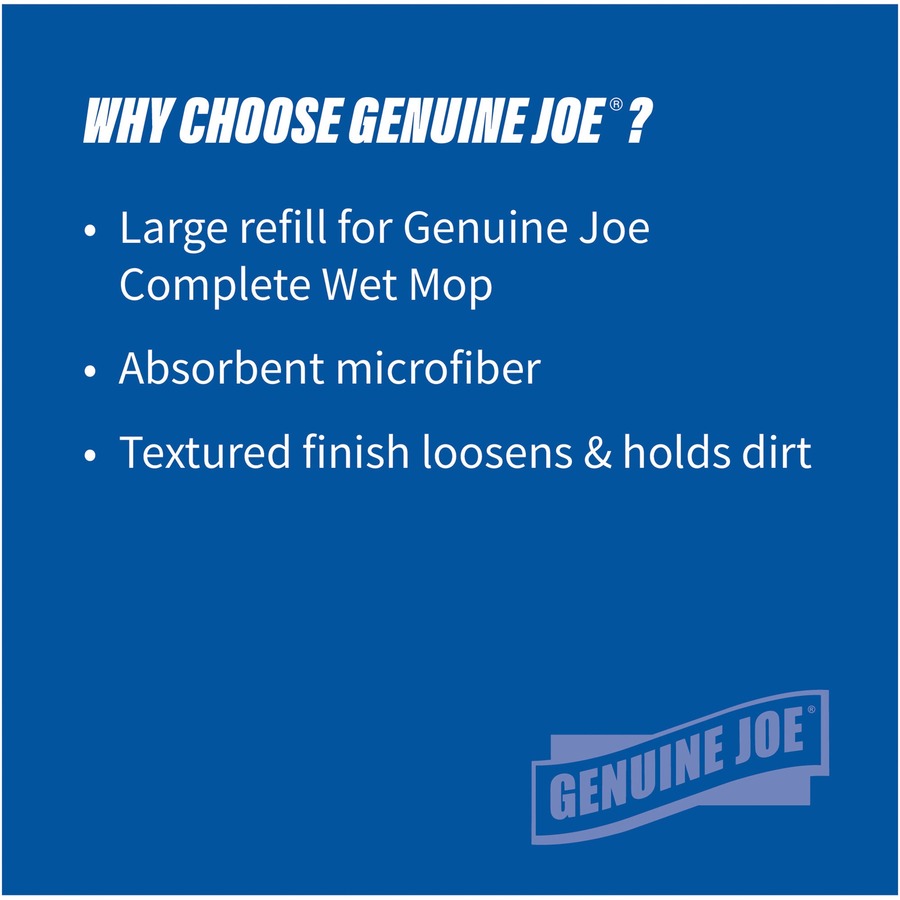 Genuine Joe Microfiber Wet Mophead Refill - 47540