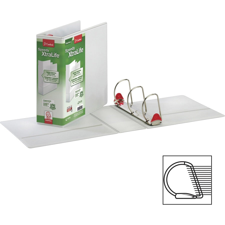 Cardinal White Speedy XtraLife Slant-D Binder - 59140
