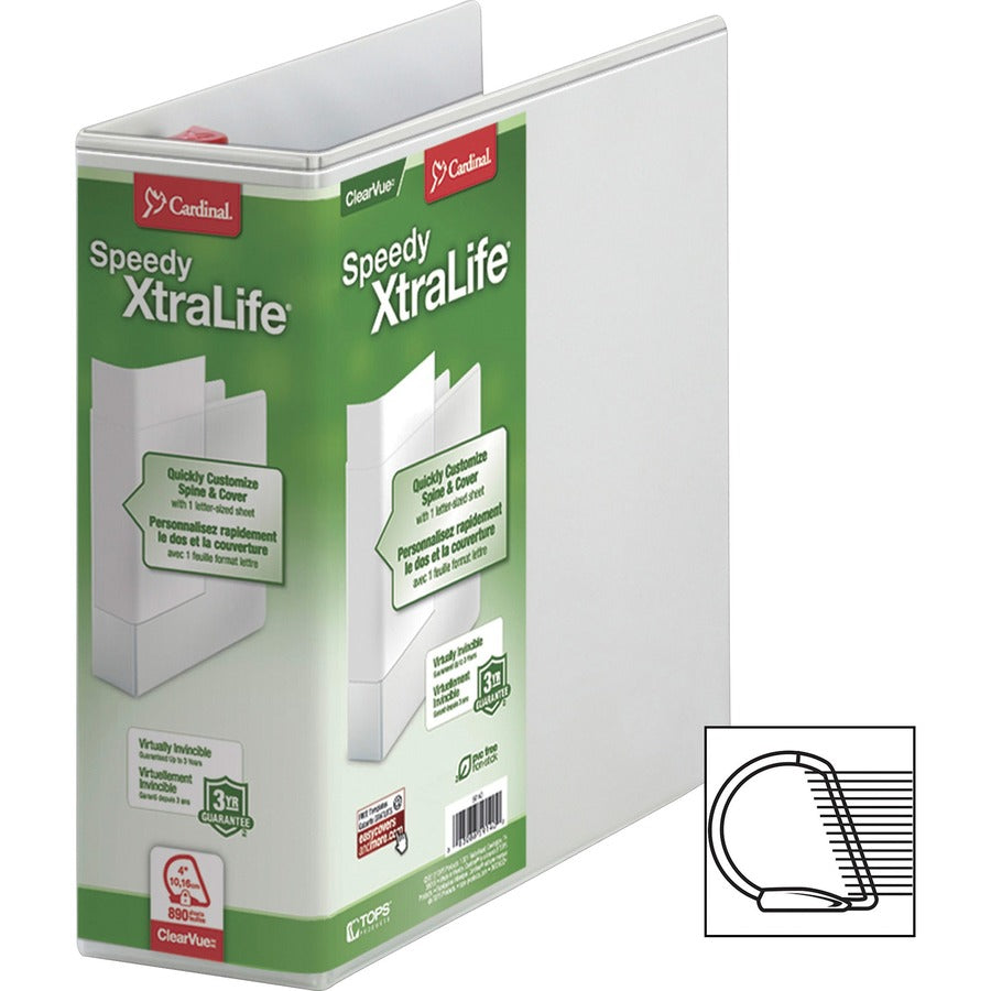 Cardinal White Speedy XtraLife Slant-D Binder - 59140