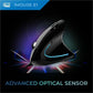 Adesso iMouse Vertical Ergonomic Mouse Black with Blue LED light - IMOUSE E1