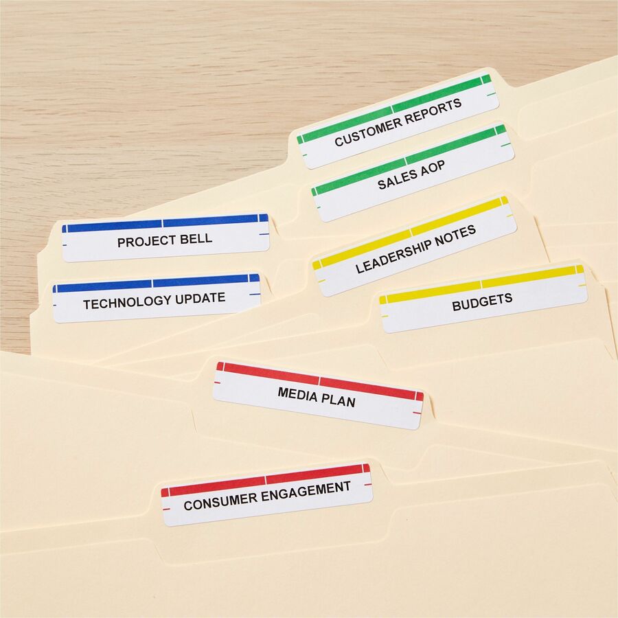 Avery Assorted Filing Labels with TrueBlock™ Technology for Laser and Inkjet Printers, 3-7/16" x 2/3" - 15266