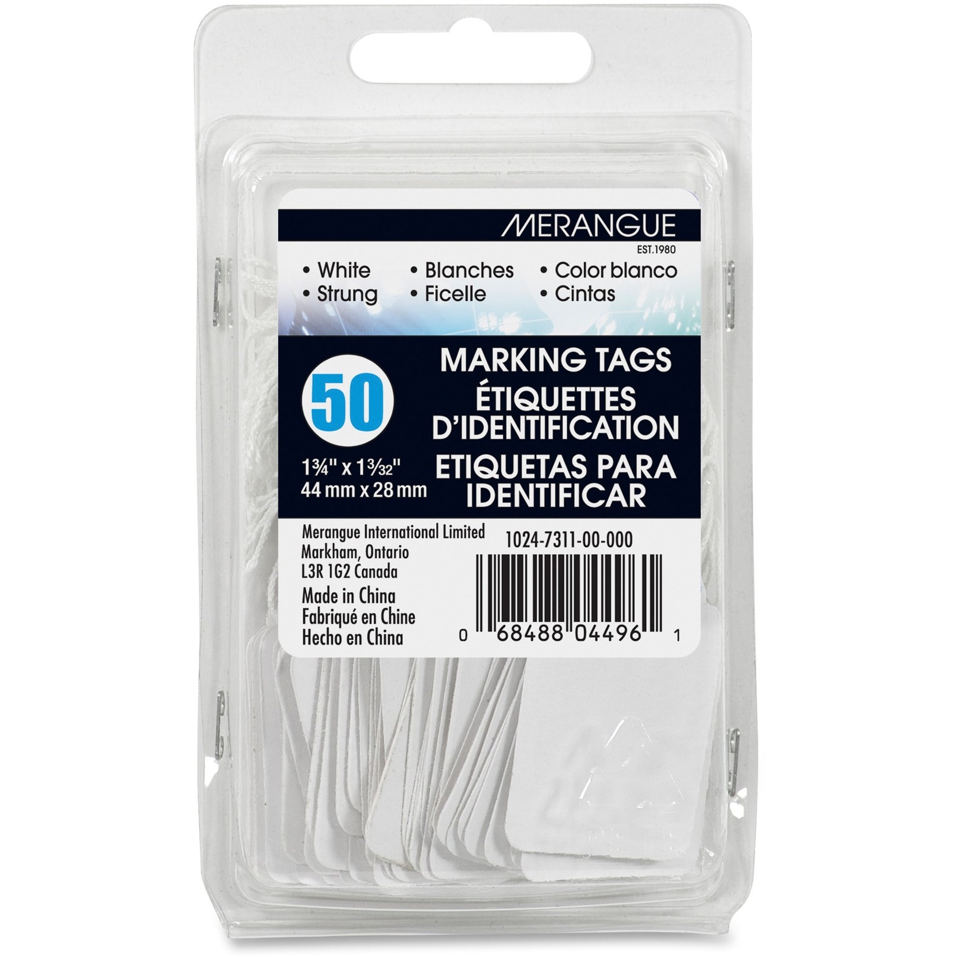 Merangue 50 Pack White String Tags