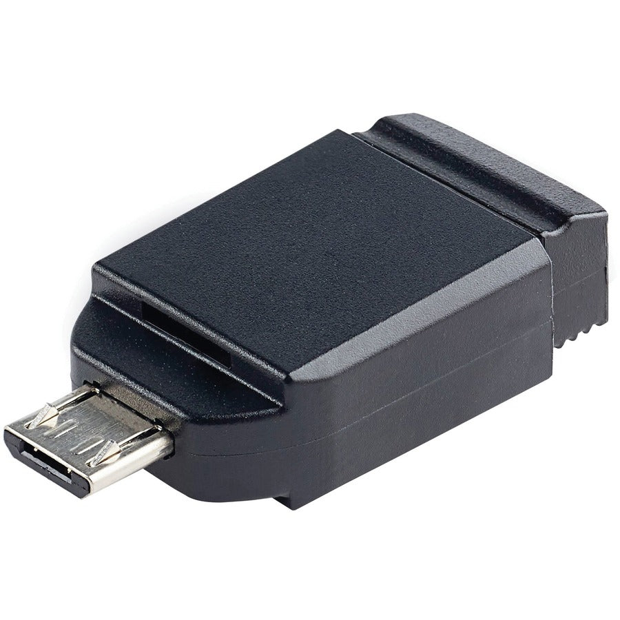 Verbatim 16GB Nano USB Flash Drive with USB OTG Micro Adapter - Black - 49821