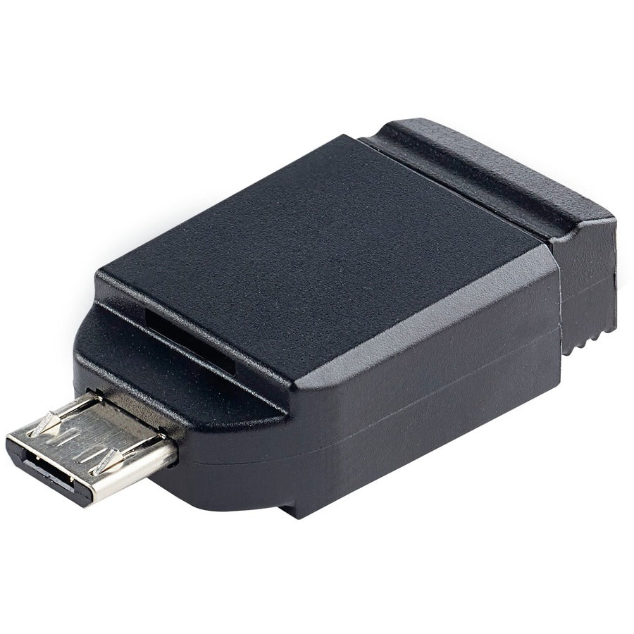 Verbatim 32GB Nano USB Flash Drive with USB OTG Micro Adapter - Black - 49822