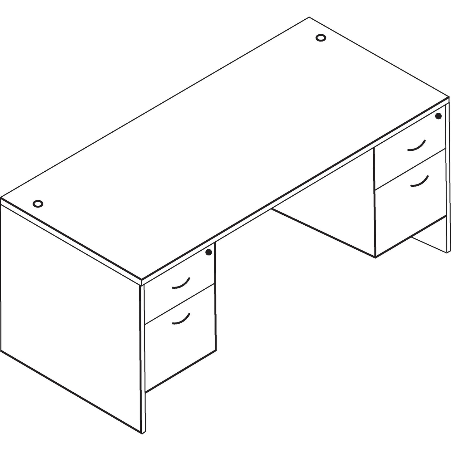 OSP Furniture Double Pedestal Desk 60"x30"