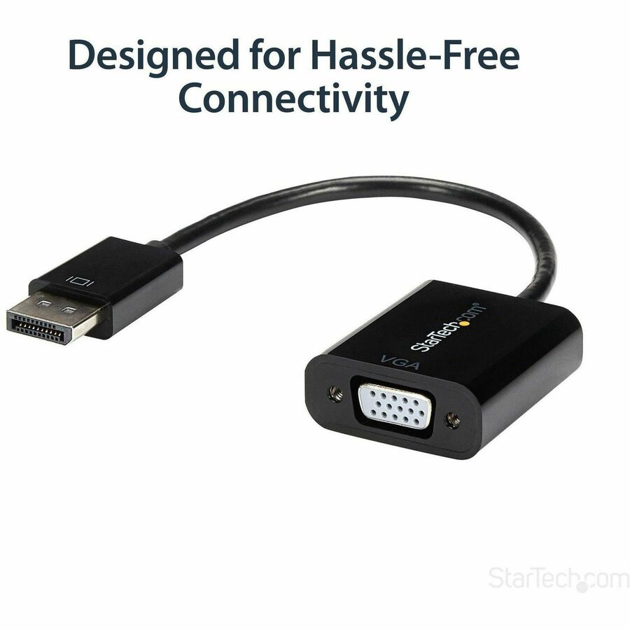 StarTech.com DisplayPort to VGA Adapter, Active DP to VGA Converter, 1080p Video, DP to VGA Adapter Dongle (Digital to Analog), DP 1.2 - DP2VGA3
