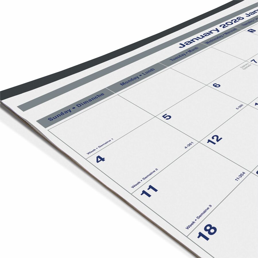 Blueline Net Zero Carbon Monthly Desk Pad Calendar, 22" x 17" , Bilingual - C177847B