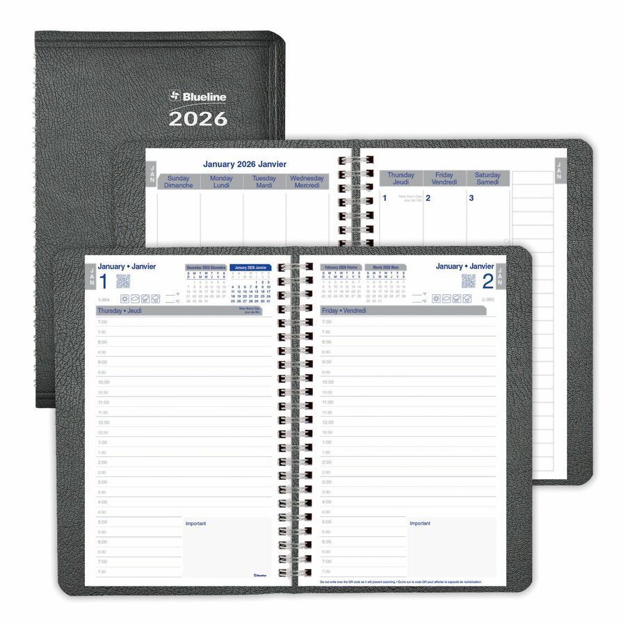 BIL.DAILY PLANER 8X5" BLK