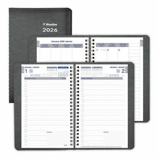 BIL.DAILY PLANER 8X5" BLK