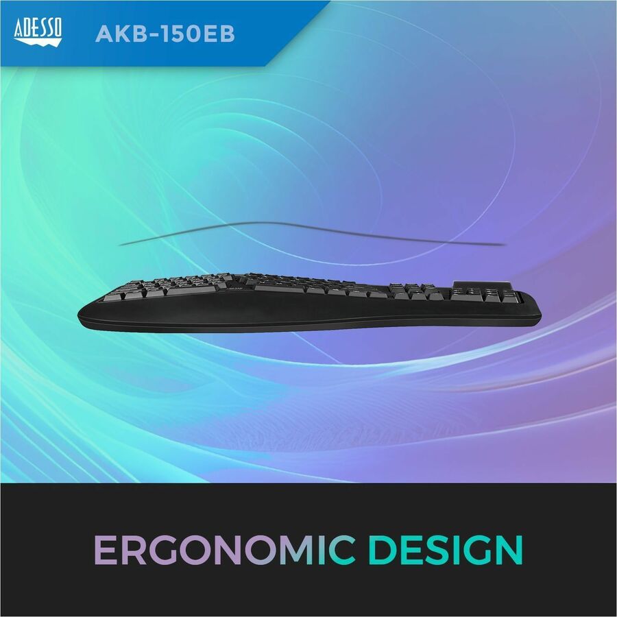 Adesso Tru-Form 150 Ergonomic Keyboard - AKB-150EB