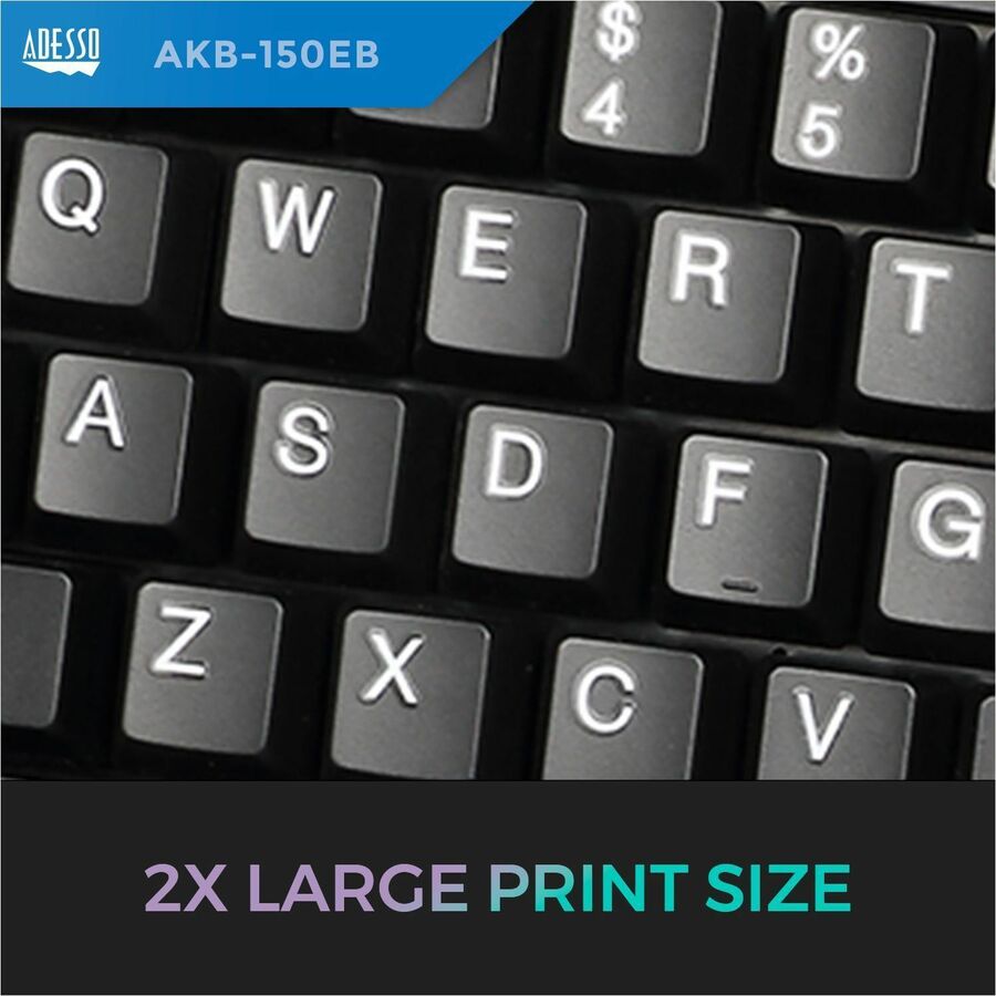 Adesso Tru-Form 150 Ergonomic Keyboard - AKB-150EB