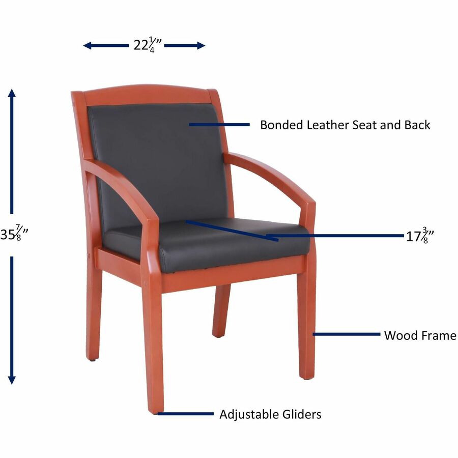 Lorell Sloping Arms Wood Frame Guest Chair - 20014