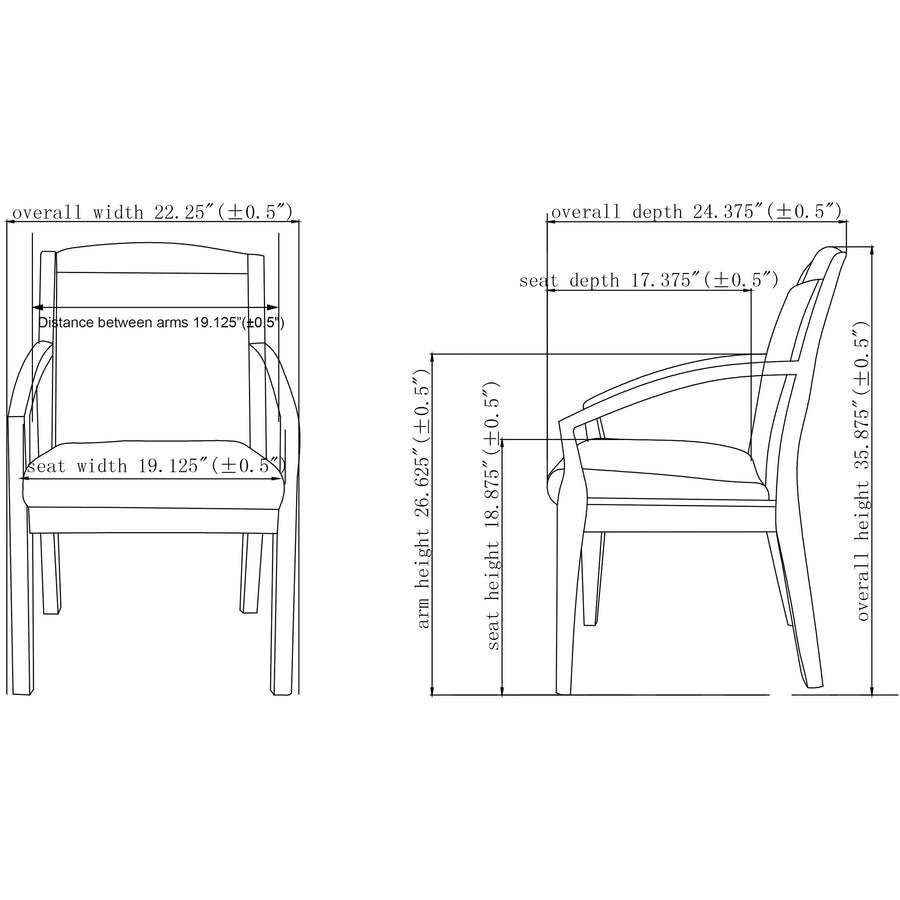 Lorell Sloping Arms Wood Frame Guest Chair - 20014