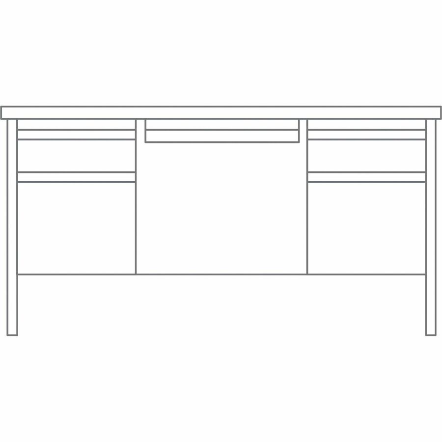Lorell Fortress Series Double-Pedestal Desk - 60928