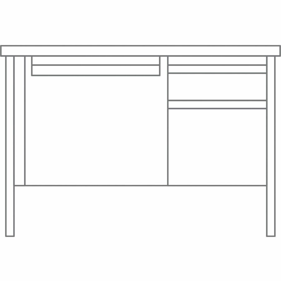 Lorell Fortress Series 48" Right Single-Pedestal Desk - 66903