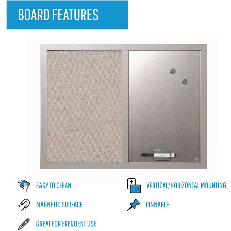 MasterVision MV Fabric/Dry-erase Bulletin Board - MX04331608