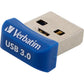 Verbatim 32GB Store 'n' Stay Nano USB 3.0 Flash Drive - Blue - 98710