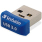 Verbatim 64GB Store 'n' Stay Nano USB 3.0 Flash Drive - Blue - 98711