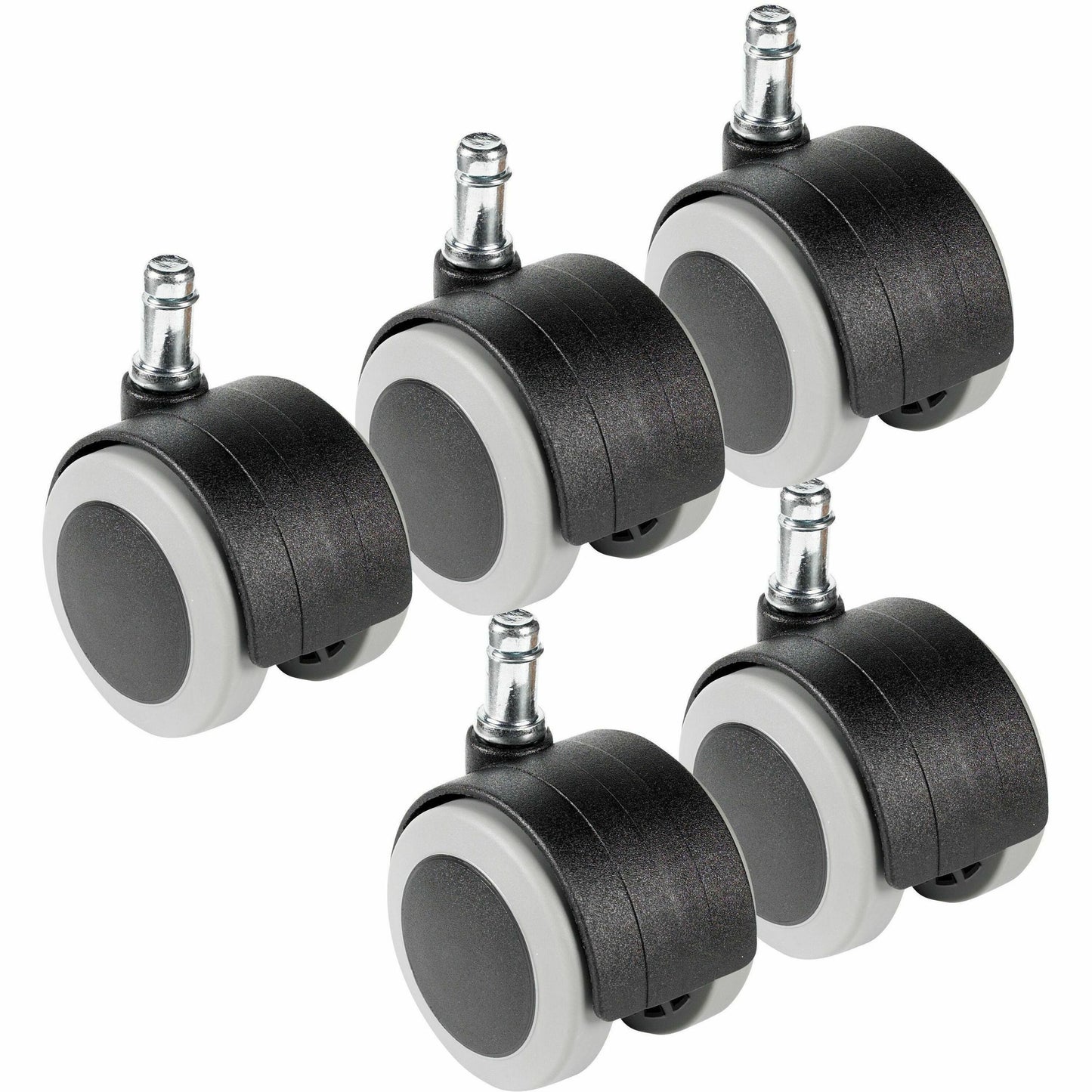 Global 2.5" Universal Dual wheel hard floor casters, set of 5