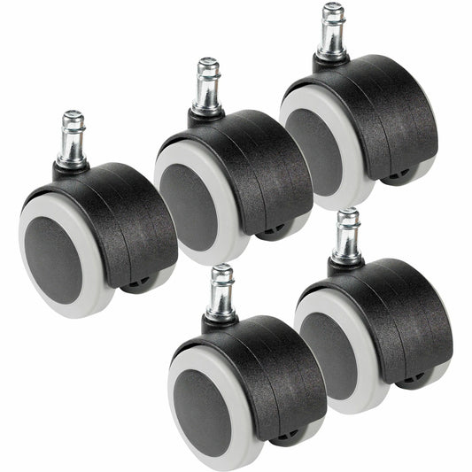 Global 2.5" Universal Dual wheel hard floor casters, set of 5