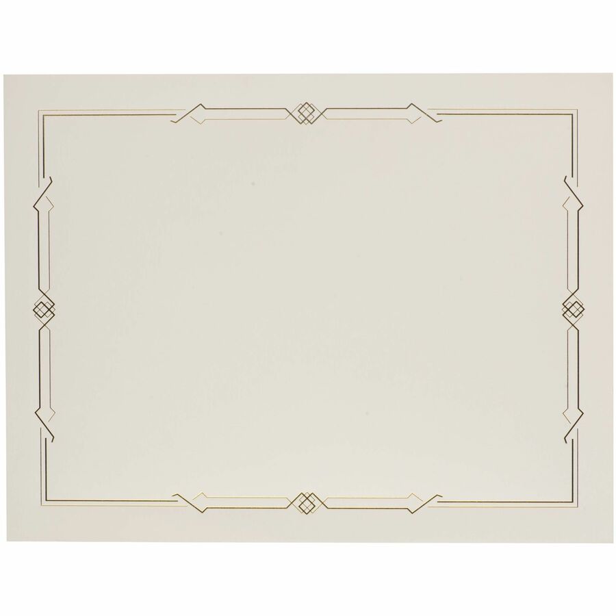 St. James&reg; Premium Weight Certificates, Gatsby Design, Gold Foil, Ivory, 65 lb, 8.5 x 11" , Pack of 15, 83407 - 83407