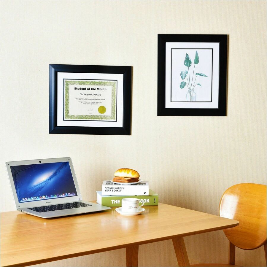 St. James&reg; Certificate/Diploma/Document Frame, 8.5x11" , Tuxedo Black with Double Mat White/Black, 83910 - 83910