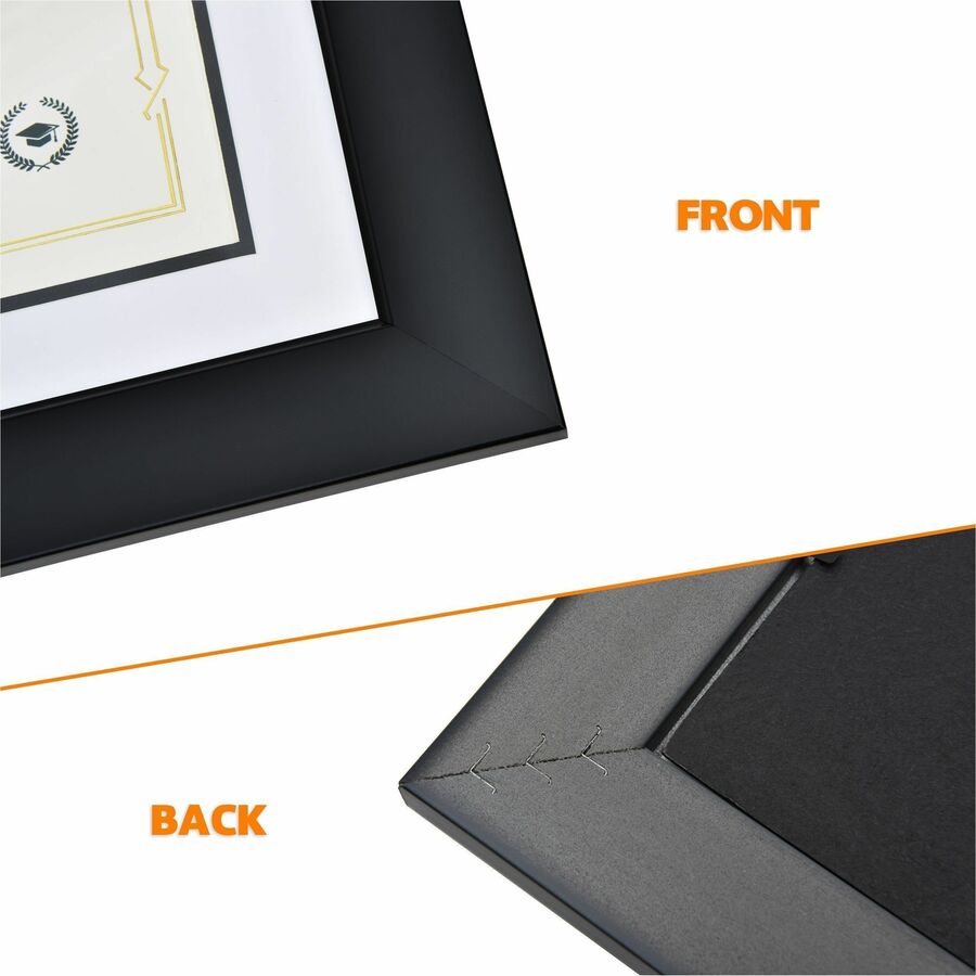 St. James&reg; Certificate/Diploma/Document Frame, 8.5x11" , Tuxedo Black with Double Mat White/Black, 83910 - 83910