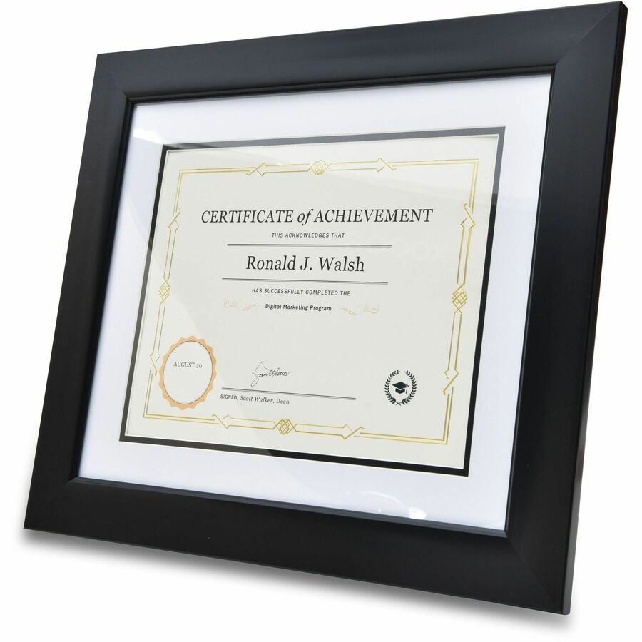 St. James&reg; Certificate/Diploma/Document Frame, 8.5x11" , Tuxedo Black with Double Mat White/Black, 83910 - 83910