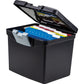 Storex Portable File Box with Top Organizer - 61504B03C