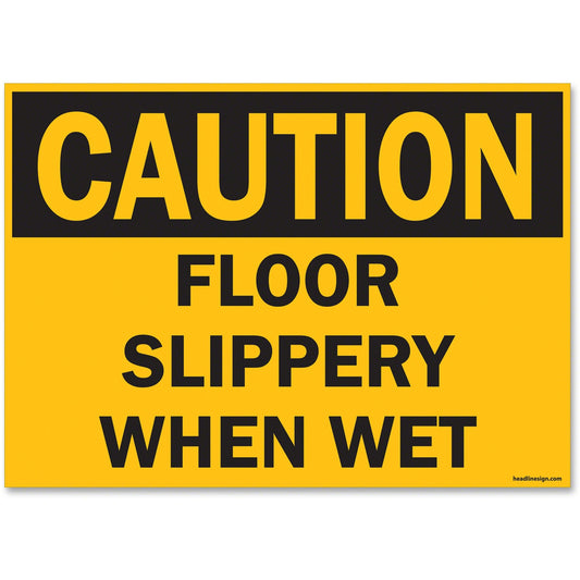 U.S. Stamp & Sign OSHA Slippery When Wet Sign