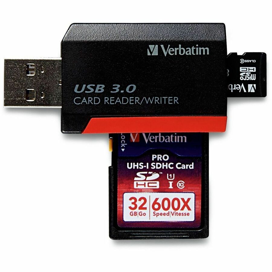 Verbatim Pocket Card Reader, USB 3.0 - Black - 98538