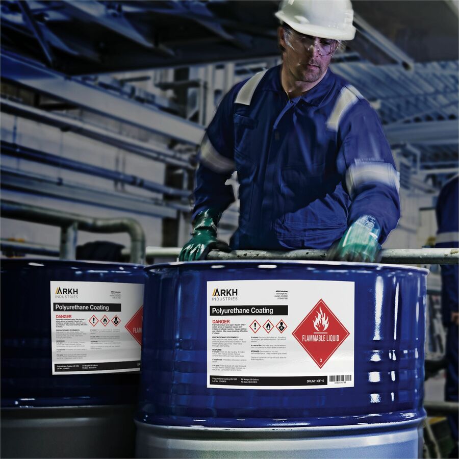 UltraDuty™ GHS Chemical Labels 8-1/2" x 11" , Permanent Adhesive, for Laser Printers - 60501