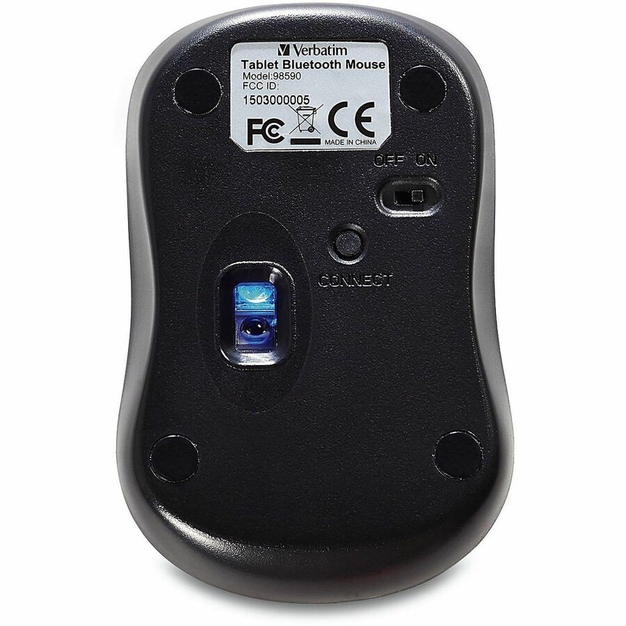 Verbatim Bluetooth Wireless Tablet Multi-Trac Blue LED Mouse - Graphite - 98590