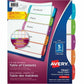 Avery Ready Index&reg; Customizable Table of Contents Dividers 5 Tabs, for Laser and Inkjet Printers