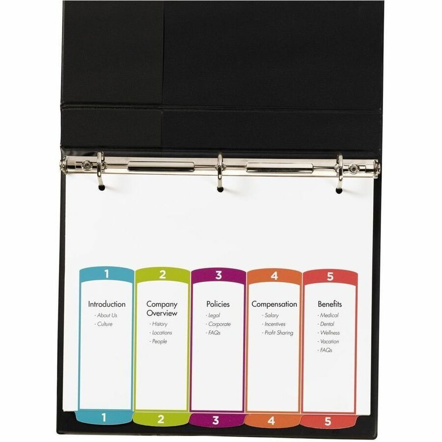 Avery Ready Index&reg; Customizable Table of Contents Dividers 5 Tabs, for Laser and Inkjet Printers - 11840
