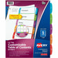 Avery&reg; Ready Index&reg; Customizable Table of Contents Dividersfor Laser and Inkjet Printers, 5 tabs, 1 set
