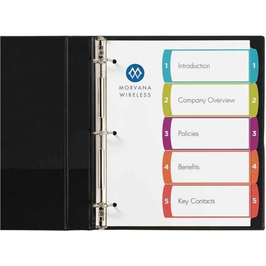 Avery Ready Index&reg; Customizable Table of Contents Dividers 5 Tabs, for Laser and Inkjet Printers - 11840