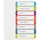 Avery Ready Index&reg; Customizable Table of Contents Dividers 8 Tabs, for Laser and Inkjet Printers - 11841