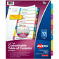 Avery&reg; Ready Index&reg; Customizable Table of Contents Dividersfor Laser and Inkjet Printers, 10 tabs, 1 set