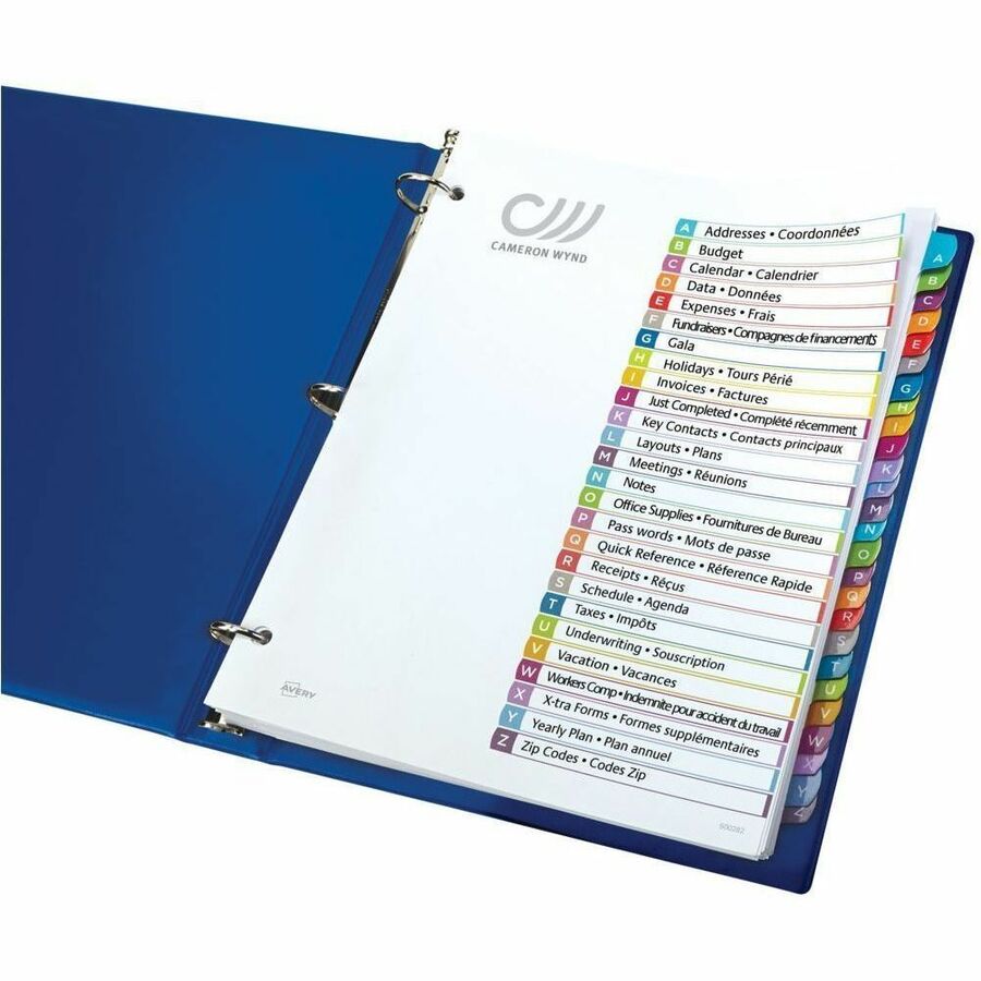 Avery Ready Index&reg; Customizable Table of Contents Dividers 12 Tabs, for Laser and Inkjet Printers - 11844