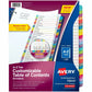 Avery&reg; Ready Index&reg; Customizable Table of Contents Dividersfor Laser and Inkjet Printers, A-Z tabs, 1 set