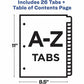Avery&reg; Ready Index&reg; Customizable Table of Contents Dividersfor Laser and Inkjet Printers, A-Z tabs, 1 set - 11844