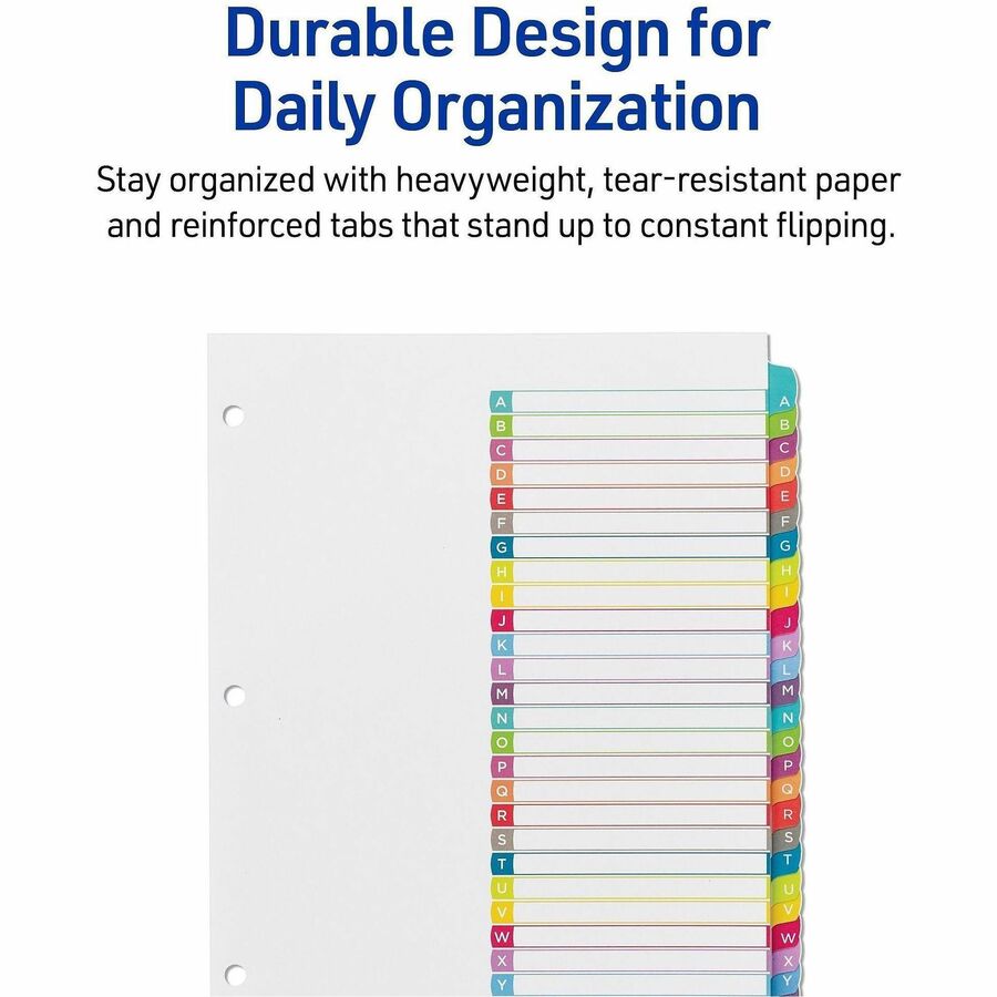 Avery&reg; Ready Index&reg; Customizable Table of Contents Dividersfor Laser and Inkjet Printers, A-Z tabs, 1 set - 11844