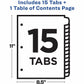 Avery&reg; Ready Index&reg; Customizable Table of Contents Dividersfor Laser and Inkjet Printers, 15 tabs, 1 set - 11845
