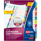 Avery&reg; Ready Index&reg; Customizable Table of Contents Dividersfor Laser and Inkjet Printers, 15 tabs, 1 set