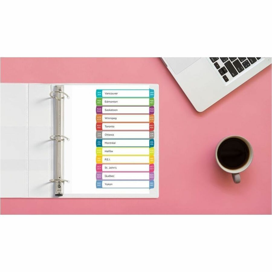 Avery Ready Index&reg; Customizable Table of Contents Dividers Tabs Jan - Dec, for Laser and Inkjet Printers - 11847
