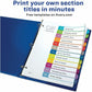 Avery&reg; Ready Index&reg; Customizable Table of Contents Dividersfor Laser and Inkjet Printers, Jan-Dec tabs, 1 set - 11847