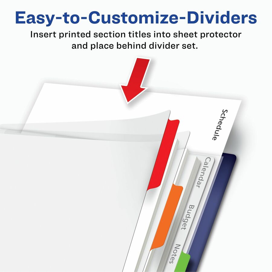 Avery&reg; Clear Easy View Durable Plastic Dividers5 tabs, 1 set - 16740