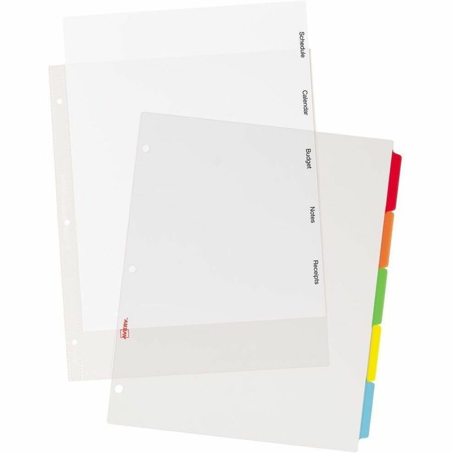 Avery Clear Easy View Durable Plastic Dividers 5 tabs - 16740